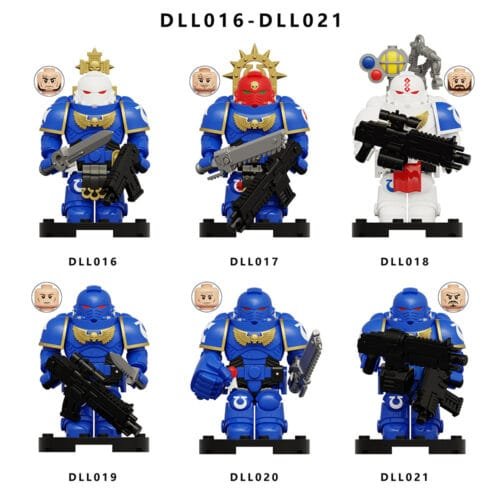 Warhammer 40,000 Ultramarines Space Marines Astartes Minifigures DLL016-021
